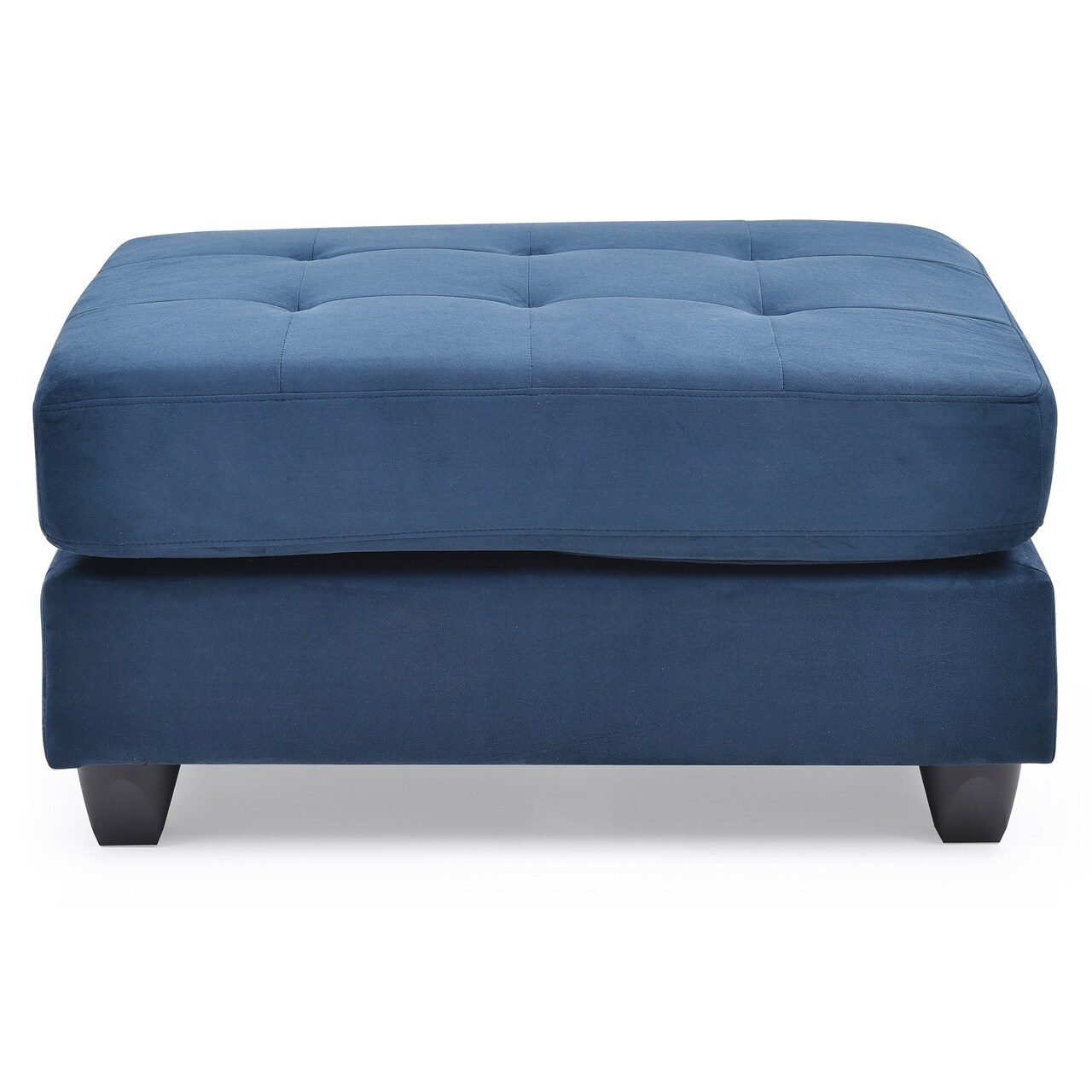Contemporary Home Living Upholstered Tufted Ottoman - 38" - Dark Blue